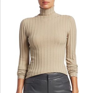 Toteme - Palmi Ribbed Turtleneck Sweater in Beige